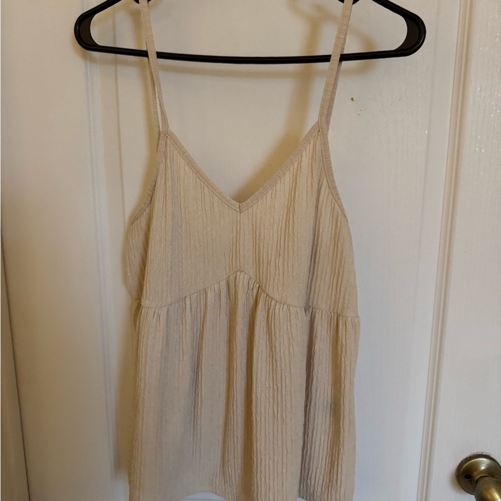 SHEIN Cream Smocked Camisole Top